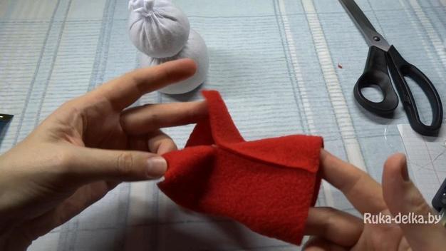 Снеговик из носка Снеговик из носка