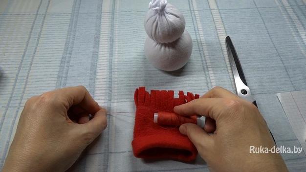 Снеговик из носка Снеговик из носка