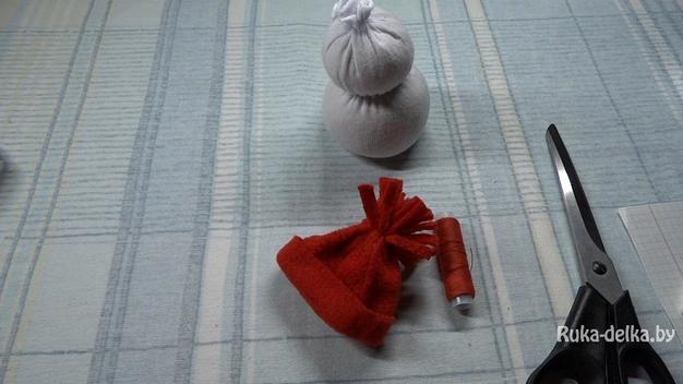 Снеговик из носка Снеговик из носка