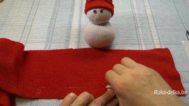 Снеговик из носка Снеговик из носка