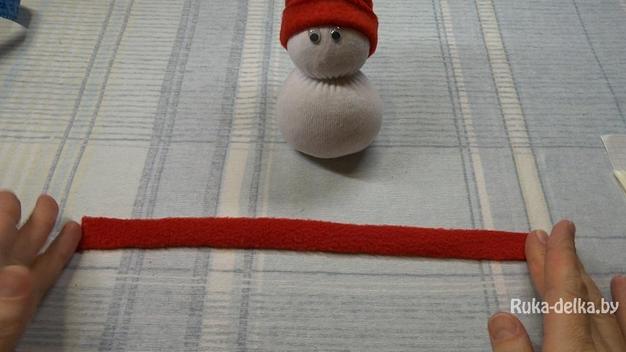 Снеговик из носка Снеговик из носка