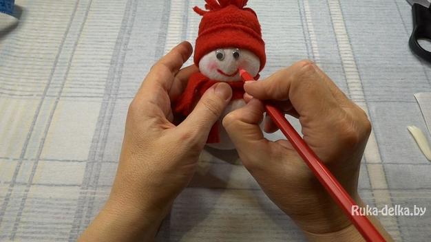 Снеговик из носка Снеговик из носка